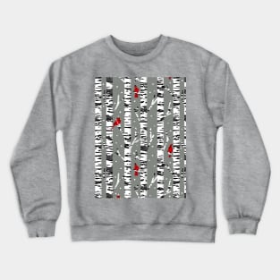 Cardinal birds and birch trees pattern on gray Crewneck Sweatshirt